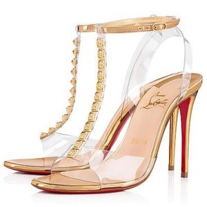 Women’s Christian Louboutin Gold Heels